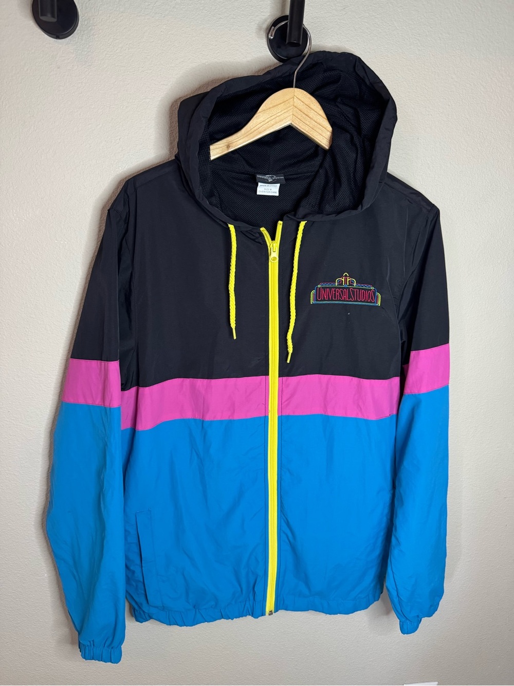 Universal Studios Colorblock Windbreaker - Black, Pink, Blue